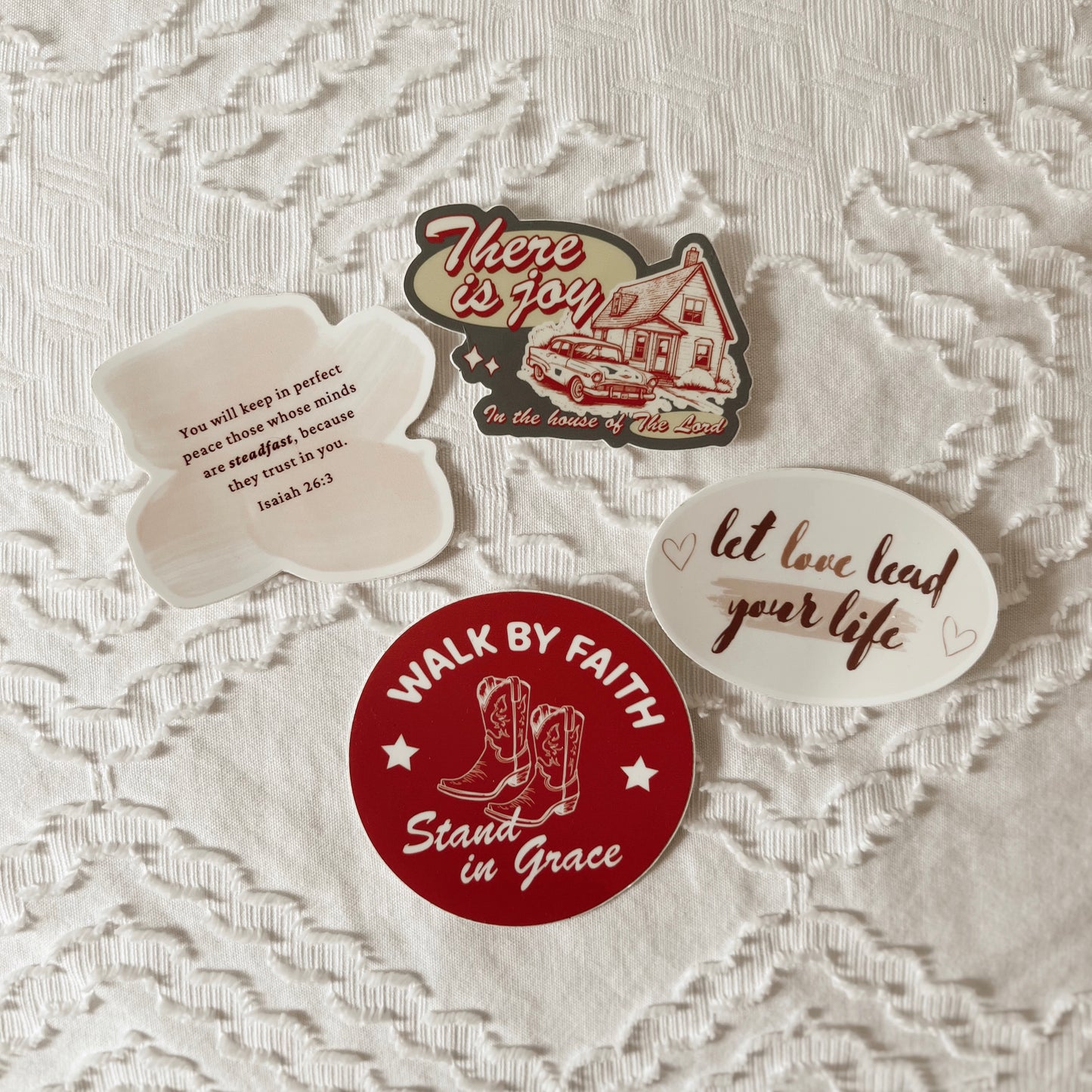 Walk by Faith, Stand in Grace Sticker