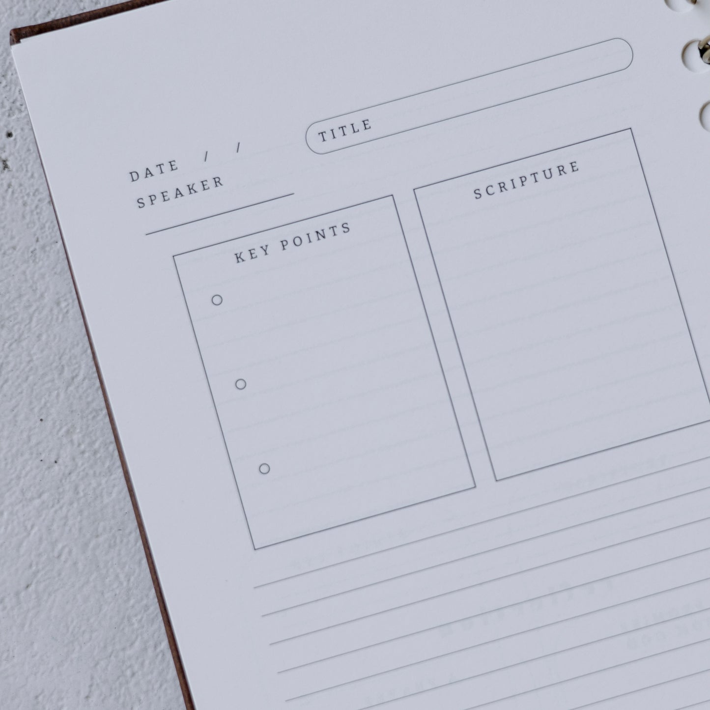 Church Notes Journal - EXTRA MARGIN SPACE Edition - Black Leatherette