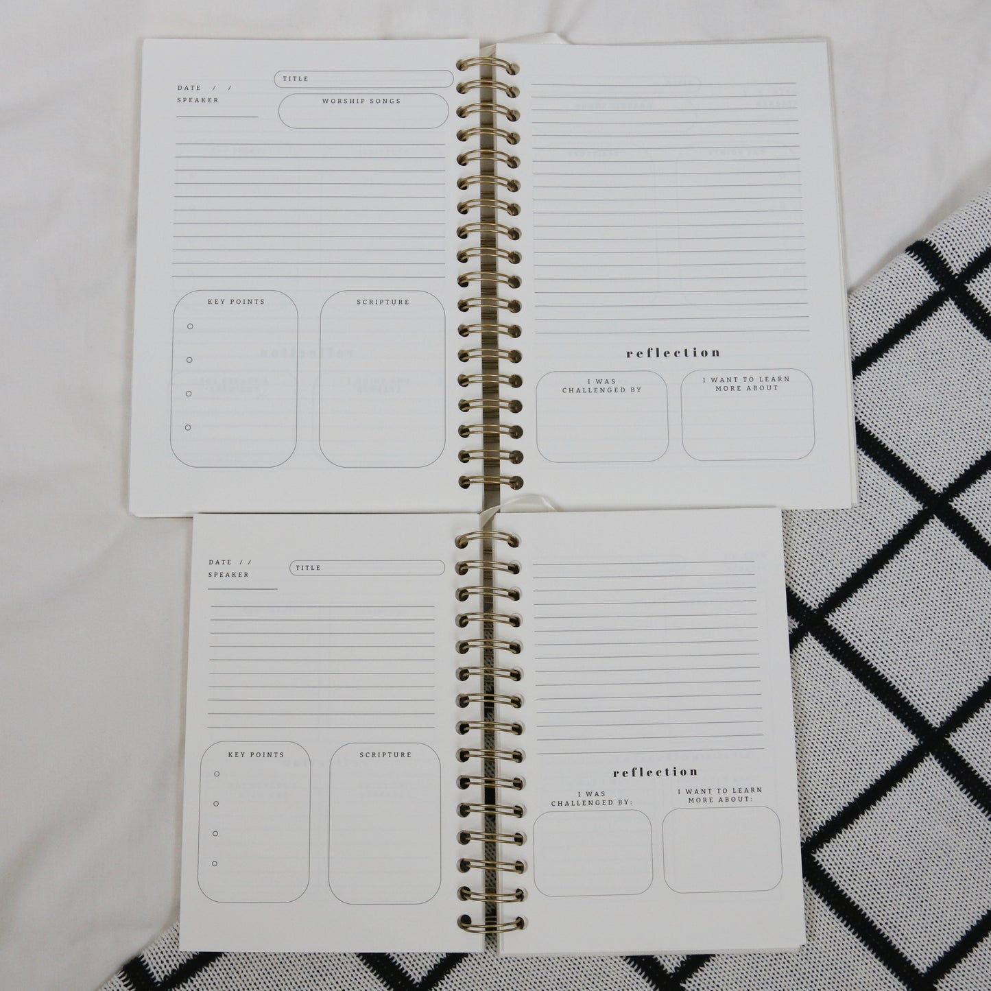 Church Notes Journal - Spiral Linen, Size Large (7 x 10")