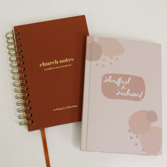 Journal Duo: Bible Notes and Church Notes - Choose Your Church Journal Color!