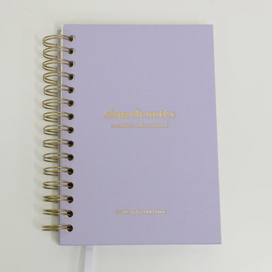 Church Notes Journal - Spiral Linen Purple