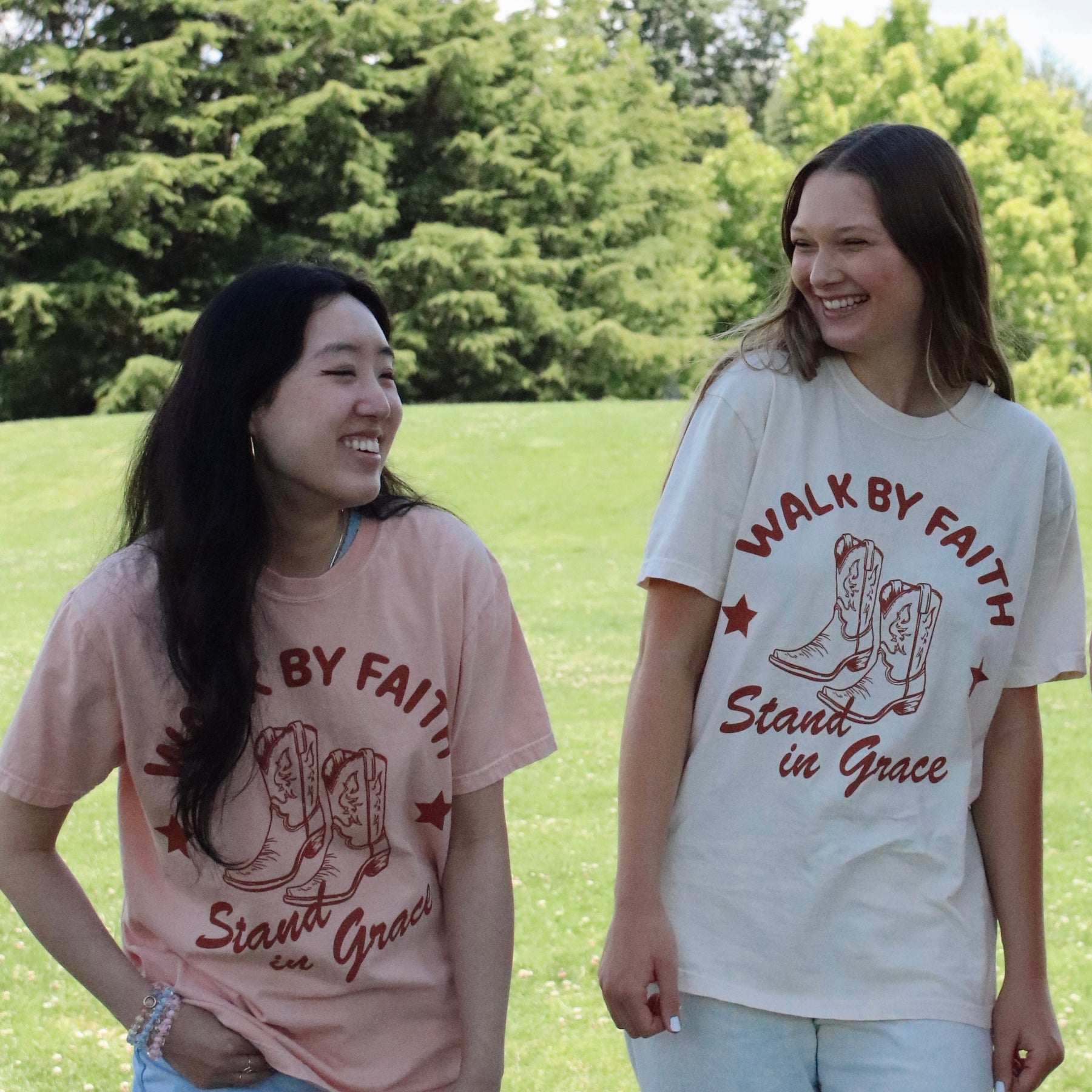 Walk by Faith tee styled as everyday Christian apparel