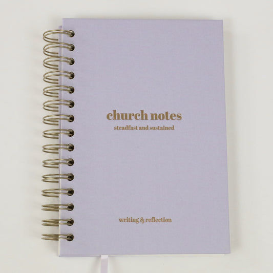 Church Notes Journal - Spiral Linen Purple