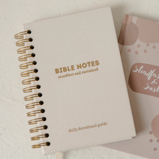 Bible Notes & Reflection Journal - White Linen Spiral - SLIGHTLY IMPERFECT