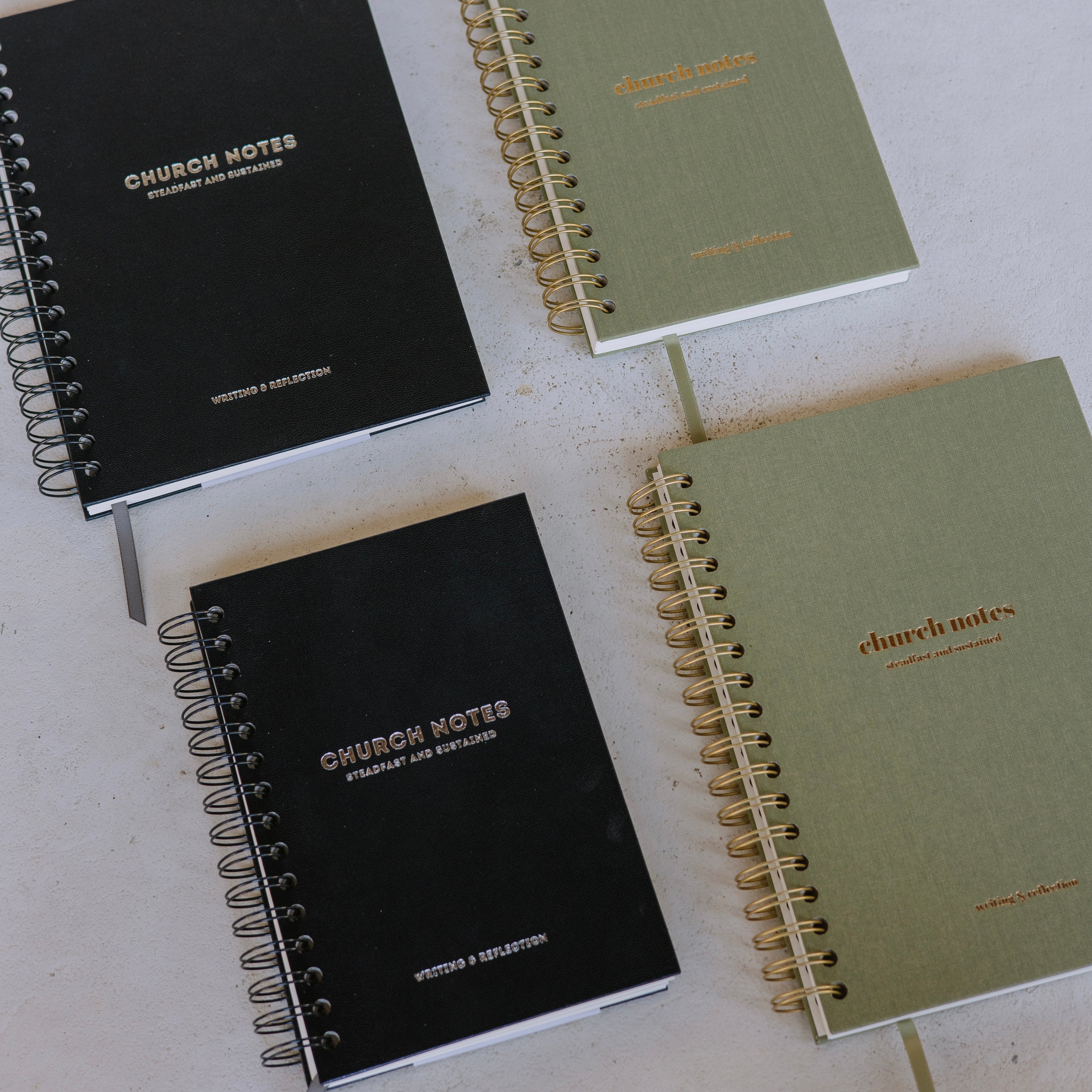 Church Notes Journal Spiral — Sage Green, large (7x10)
