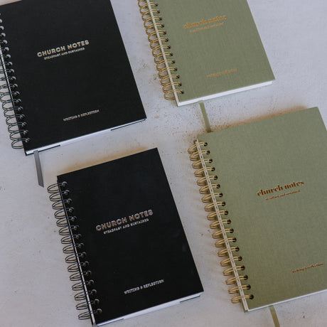 Church Notes Journal Spiral | Stay Focused & Grow in Faith Weekly - Sage Green / Large / 7 x 10"